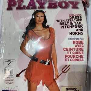 Playboy Red Devil Costume with Pitchfork & Tail Vintage